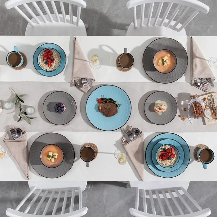 Vancasso Série Starry-LL 32 pièces, SERVICE COMPLET DE TABLE pour 8  Personnes, Assiette Plate, Assiette à Dessert, Bols, Tasse - Cdiscount  Maison