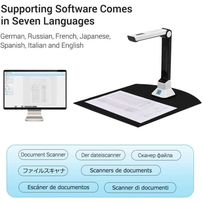 Scanner Portable Savornest X1 8MP A4 Multilingue OCR USB pour