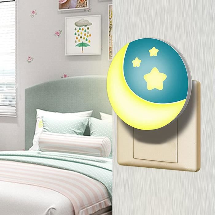 Veilleuse Enfant (2pcs) Veilleuse LED avec Prise Murale et Capteur  Automatique de Lumière, Idéale pour la Chambre de Votre Enfants