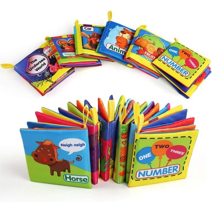 6pcs Bébé Livre des Découvertes en tissu, Jouets éducatifs pour enfants  livres pour bébés en tissu jouets pour enfants