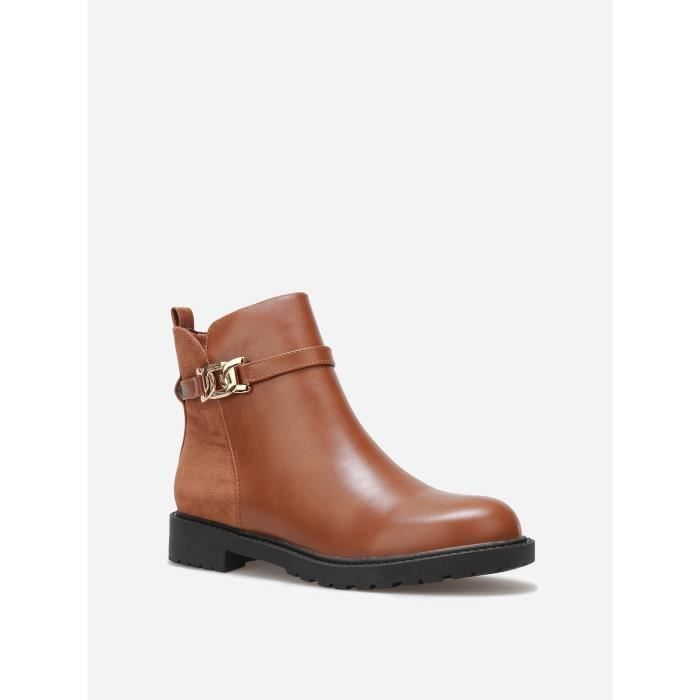 Bottines plates à boucles discount