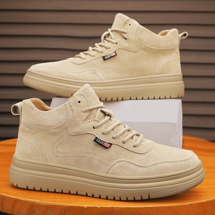 Basket top beige homme