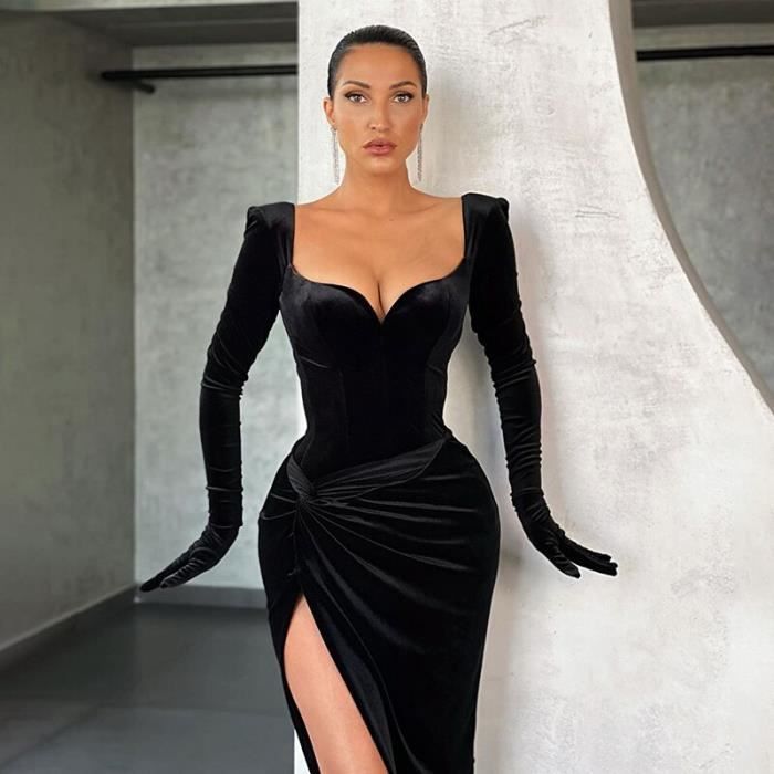 Robe best sale noir velour