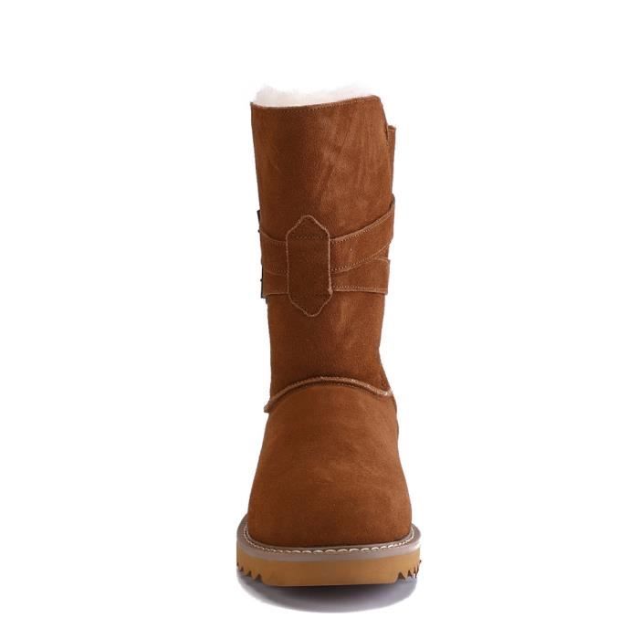 Bottes Femme Gooce MELLS WATERPROOF Marron Haute Lacets Cuir