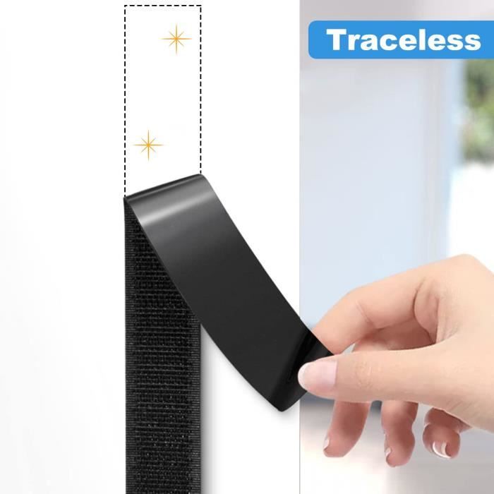 FTXanty 2 Rouleaux Bande Scratch Double Face Extra Fort 16 Mm × 20 M – Noir, Adhésif Puissant Pour Fixation Mural & Bricolage