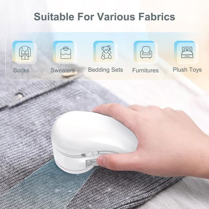 Rasoir Bouloche Électrique 3 Lames USB Rechargeable - Anti Peluche Vêtements Puissant Pour Canapés Et Linge De Lit