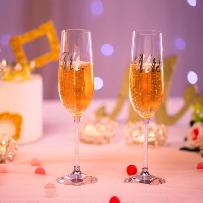 Lot De 2 Flûtes à Champagne En Cristal - Neuf Avec Boîte Cadeau, Idéal Mariage Ou Fête