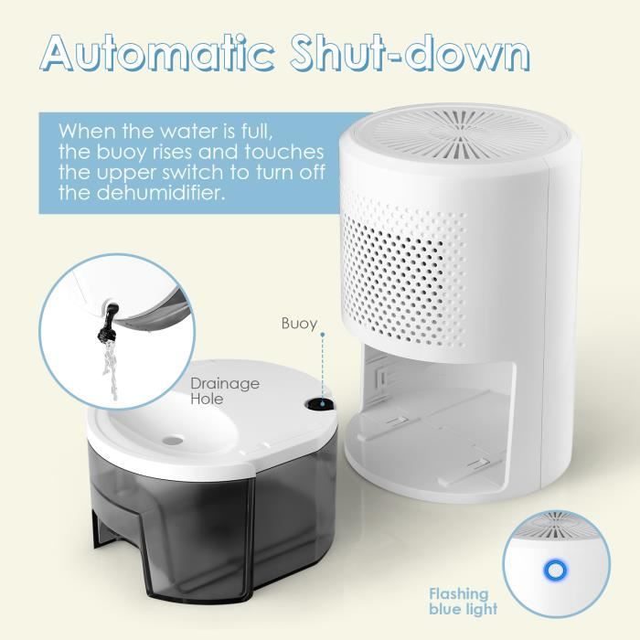 Déshumidificateur électrique 900mL - 20 m2- Mini déshumidificateur d'air  compact et portable pour la maison Cuisine Salle de bain Pe - Cdiscount  Bricolage