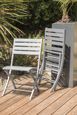 Chaise de jardin pliante en aluminium gris-3