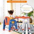 GOPLUS Ensemble Table et Chaise pour Enfant en Forme de Dinosaure avec 3 Blocs,Etagère,pour Chambre des Enfants,Maternelle Orange-3