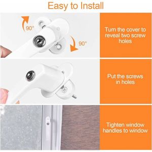 Kwmobile 4x Poignée De Fenêtre Verrouillable - Poignée Avec Serrure