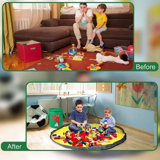 Universal - Sac de rangement de jouets pour enfants, organisateur propre,  tapis, tapis de jeu portable 2 en 1 Lego. - Corbeille, panier - Rue du  Commerce