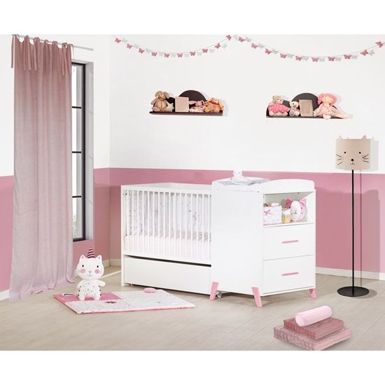 Babyprice Joy Rose Lit Combine Evolutif 1x60 En 90x190 Cdiscount Puericulture Eveil Bebe