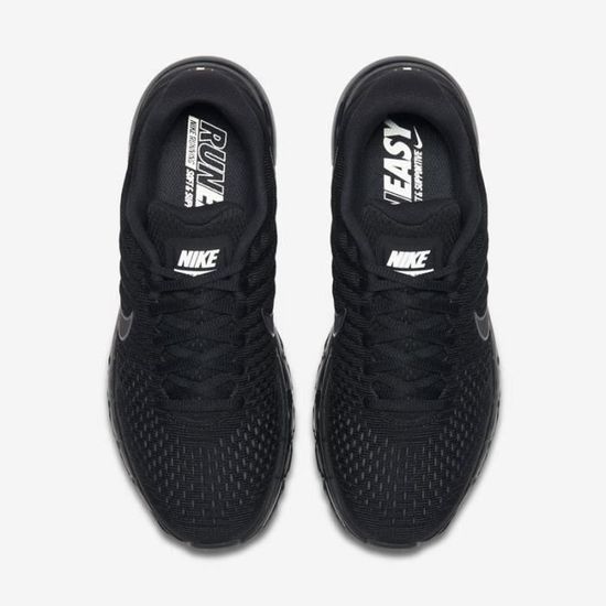 Basket Nike Air Max 2017 Chaussures de Running Homme Entrainement Noir Plein Noir Noir Cdiscount Chaussures