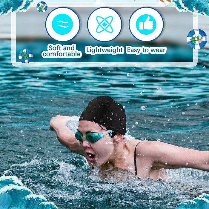 2 Bonnets De Bain Enfant Silicone - Imperméables, Anti-Chlore | Motifs Mignons