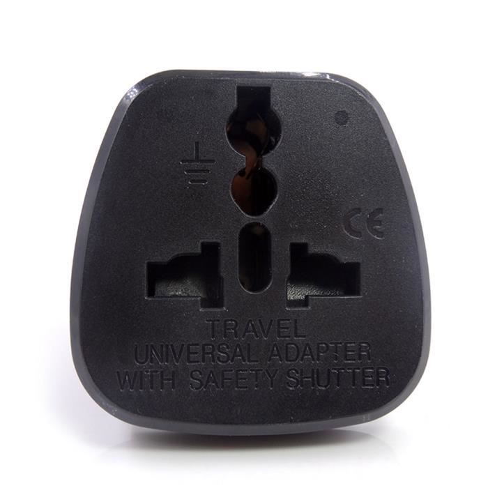 Adaptateur Prise UK Vers Schuko – 13A – Noir – Powerconnections SCP3