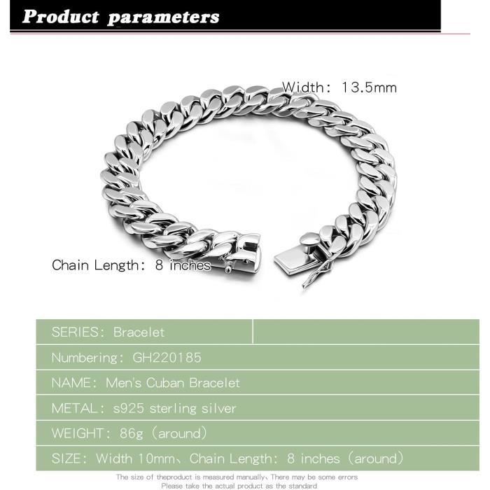 Bracelet Gourmette En Argent Massif 925 - Grosses Mailles - Marque MB - Occasion Très Bon état