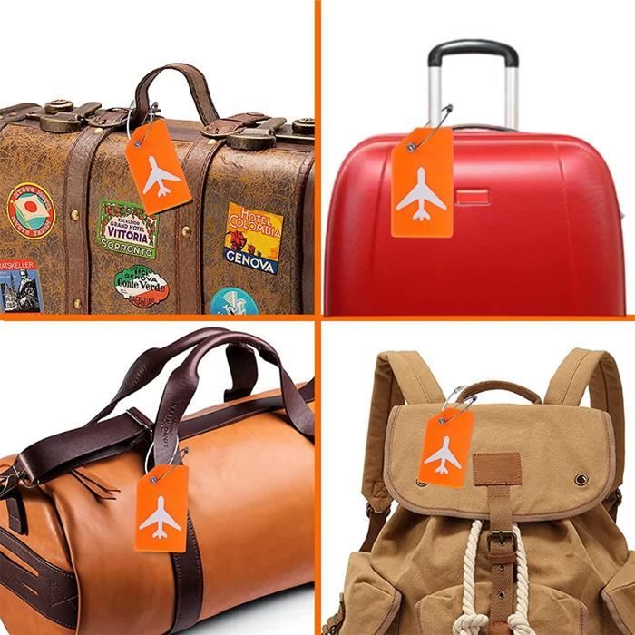 KEQAR Lot De 4 Étiquettes à Bagage En Cuir, Étiquettes Valise