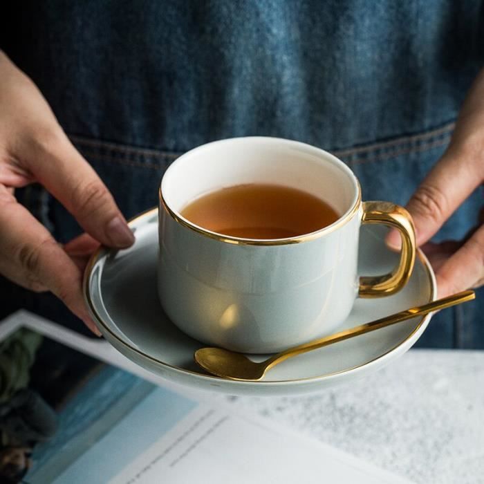 Service à thé - café,Ensemble tasse à café en céramique japonaise avec  soucoupe,Simple,fait à la main,Change de fou- C[A84002668] - Cdiscount  Maison