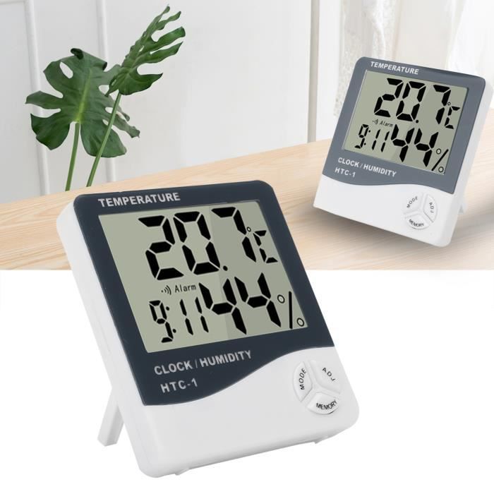 COFEST Thermomètre Intérieur Domestique, Moniteur Numérique de Température et d'Humidité, Capteur Hygromètre Intérieur, Hygromètre, Chambre de Bébé, Hygromètre de Serre Blanc