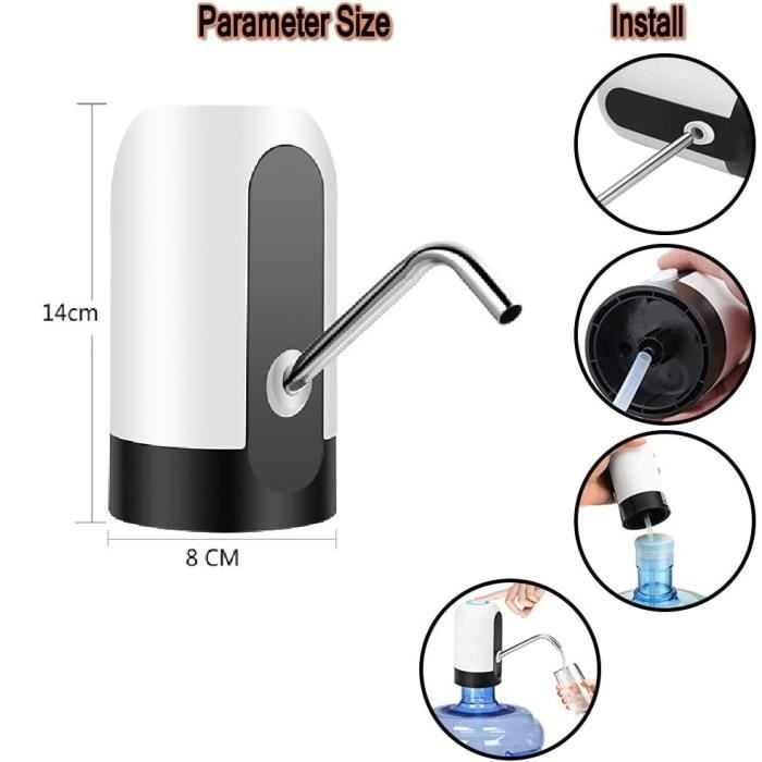 Pompe de distribution d'eau - Pompe à eau potable, Pompe à eau embouteillée  de charge USB, Pompe à bouteille d'eau automatique pour bouteille  universelle de 3 à 5 gallons, Wat portable