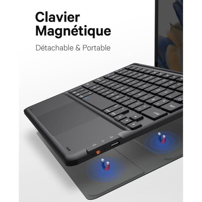 Clavier Tablette Samsung Tab A8, Touchpad Pour Samsung Galaxy Tab A8 10.5  '' 2021, 2 Canaux Bt, Mégnétique Détachable Azerty [J10] - Cdiscount  Informatique