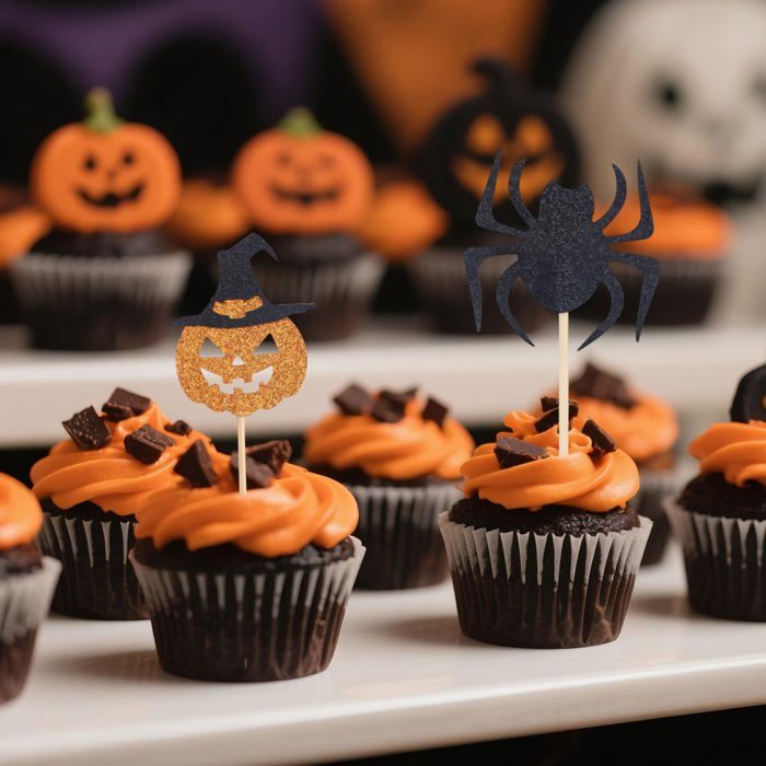 Lot De 24 Décorations Pour Cupcakes En Forme De Petite Citrouille Pour Thanksgiving, Anniversaire, Fête Prénatale