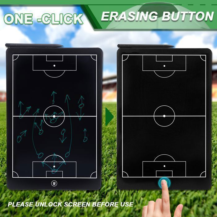 Tableau Stratégique LCD Football Avec Aimants - Outil D'Entraînement Multisports Pour Coach