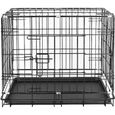 Cage de Transport Pliable - Pour Chiens et Chats - Noir - Avec 2 Portes - 76x47x53 cm!!!-0