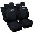 Lupex Shop Housses de siège auto compatibles pour C3 Noir Noir-0