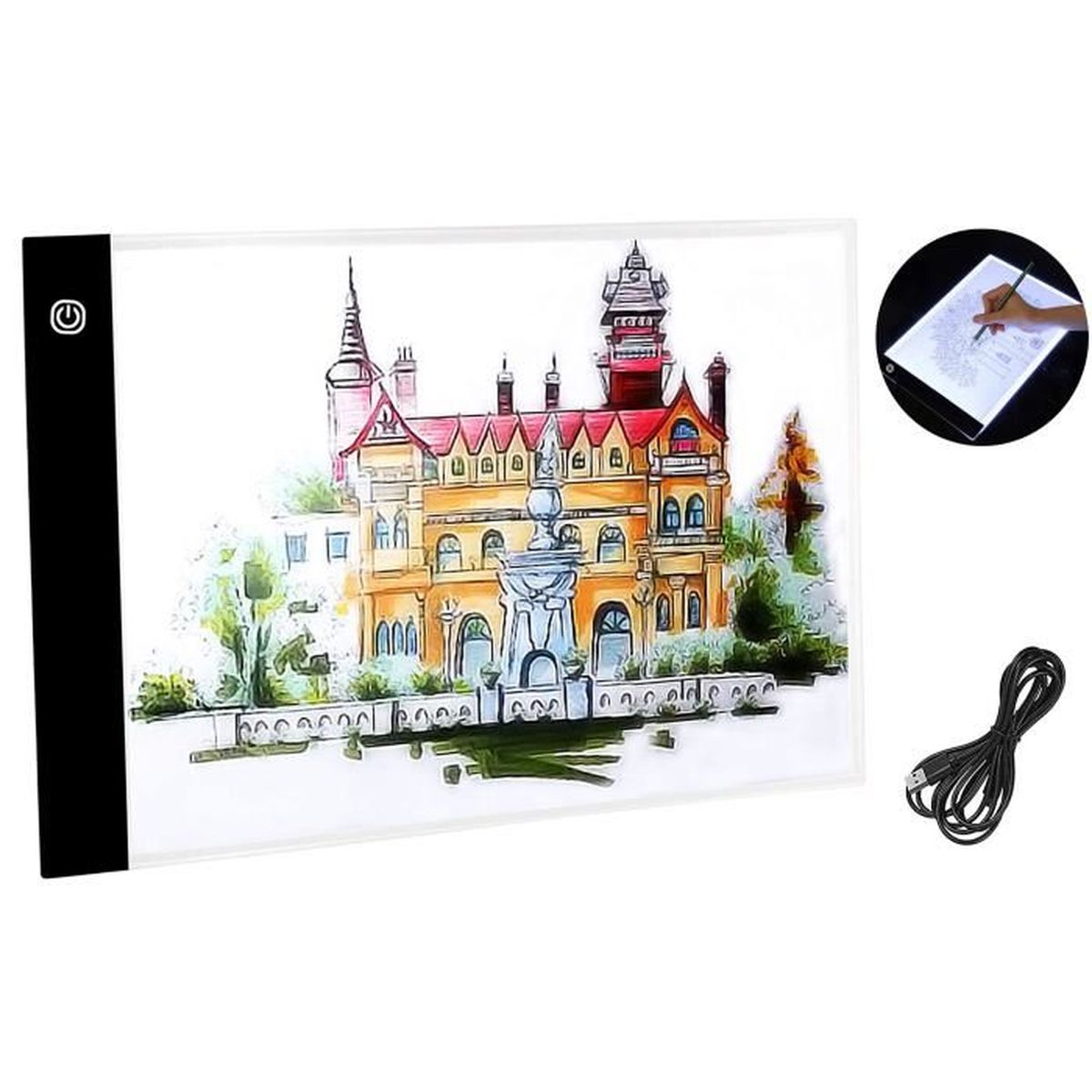 Tablette Lumineuse A4 Guiseapue | Luminosité Réglable USB | Pour Dessin, Calligraphie Et Art