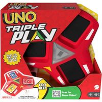 Mattel Games UNO Triple Play,jeu de société avec unité de jeu émettant des lumières et des sons,2 à 6 joueurs