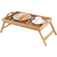 Plateau de lit pliable en bambou petit-déjeuner table de lit 