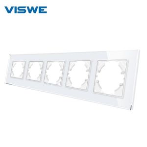 PRISE VISWE série G variateur de lumière prise murale Usb EU TV RJ45 Module et panneau en verre combinaison bricolage - Glass 5 frame