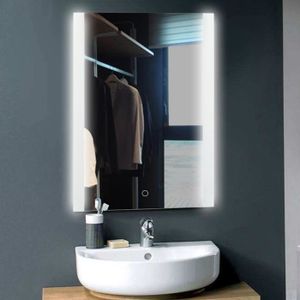 60 X 80 Cm Miroir Lumineux Led Anti Brouillard De Salle De Bain