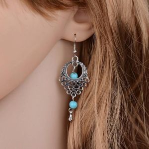 4Pair/Set Bohème fleur argent boucles d'oreilles cristal opale de mari IY