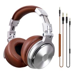 CASQUE - ÉCOUTEURS Casque audio,Oneodio filaire professionnel Studio Pro DJ casque avec Microphone sur l'oreille HiFi moniteur - Type Pro-Silver