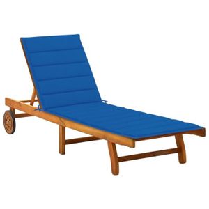 CHAISE LONGUE Chaise longue de jardin en bois d'acacia massif - 