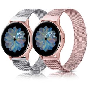 BRACELET MONTRE CONNEC. Bracelet Compatible avec Huawei Watch GT2e/ GT/GT 2 46mm/GT2 Pro, 22mm Bracelet Montre rechange Métal en Acier Inoxy,Argent+Rose