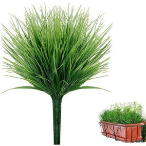 FLEUR ARTIFICIELLE 4 pièces arbustes en plastique artificiels herbe de blé verte fausses plantes vertes artificielles pour cuisine extérieure jardi198