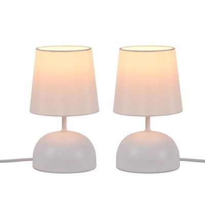 Brilliant Ilysa Lampe De Table - 42cm, Bleu/blanc, Céramique/métal/textile, Douille E14, Interrupteur Sur Câble