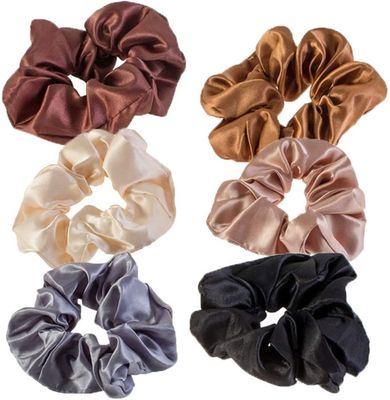Lot De 6 Chouchous En Soie MUSC INTIME - Accessoires Cheveux Multicolores Neufs Avec étiquettes