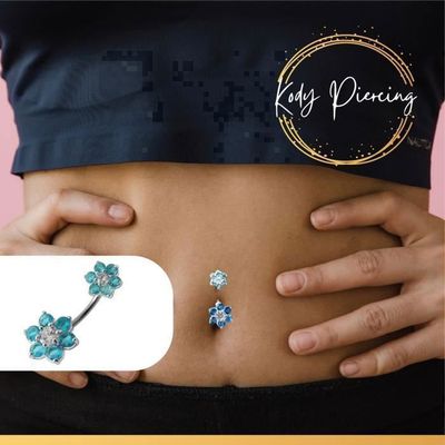 PIERCING DE NOMBRIL Banane 1,6 x10mm Cristal Zircon Argent