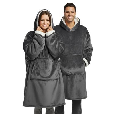 Sweat à Capuche Pilou Polaire Unisexe - Grande Taille, Doux Et Chaud, Avec Poches - Couverture TV, Peignoir D'intérieur