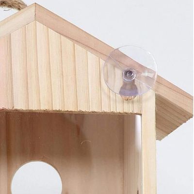 Cage de Nid d'Oiseau en Bois DIY Extérieure Mangeoire d'Oiseau avec des  Décorations de Fenêtre de Ventouse 