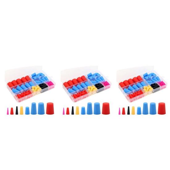 Bouchons Coniques En Caoutchouc De Silicone, Transparent/Noir, 1.5-16mm, 1/2/5/10 Pièces