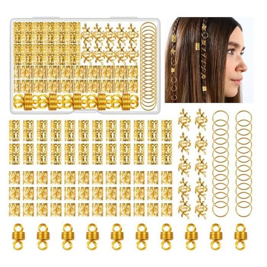 NBEADS 150 Pcs Perles Dreadlocks De Cheveux, 15 Sortes Bijoux Cheveux Tresse Perles à Gros Trou NBEADS 150 Pcs Perles Dreadlocks De Cheveux, 15 Sortes Bijoux Cheveux Tresse Perles à Gros Trou