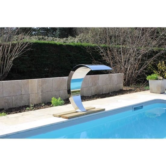 Fontaine Cascade Cobra Inox Pour Piscine Ou Bassin - Hauteur 80cm, Raccordement Pour Pompe