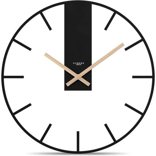 TOHOOYO Horloges murales décoratives Modernes et silencieuses, Grande Horloge Murale en Bois, sans tic-tac, Fonctionne à Piles, à Quartz, pour Salon, Cuisine, Chambre à Coucher, Salle de Bain décorat
