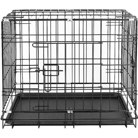Cage de Transport Pliable - Pour Chiens et Chats - Noir - Avec 2 Portes - 76x47x53 cm!!!